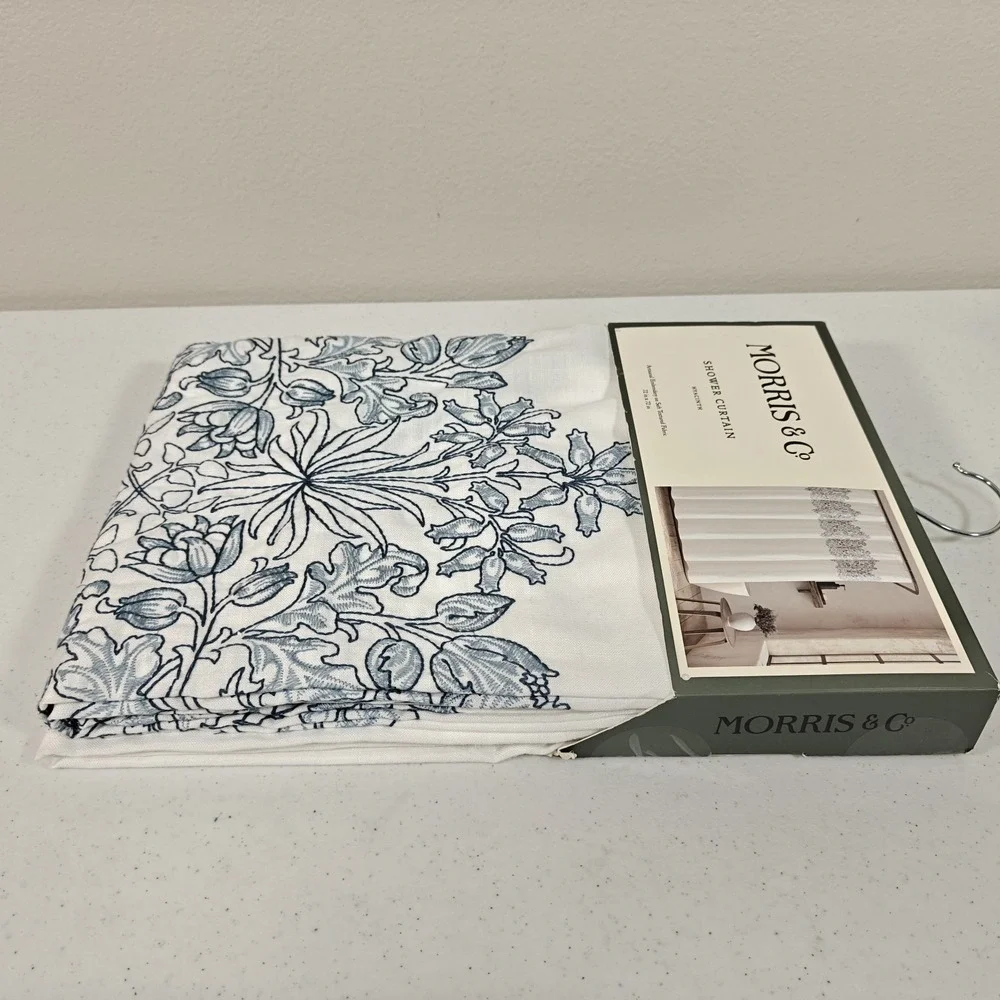 William Morris & Co Hyacinth Embroidered Shower Curtain 72x72